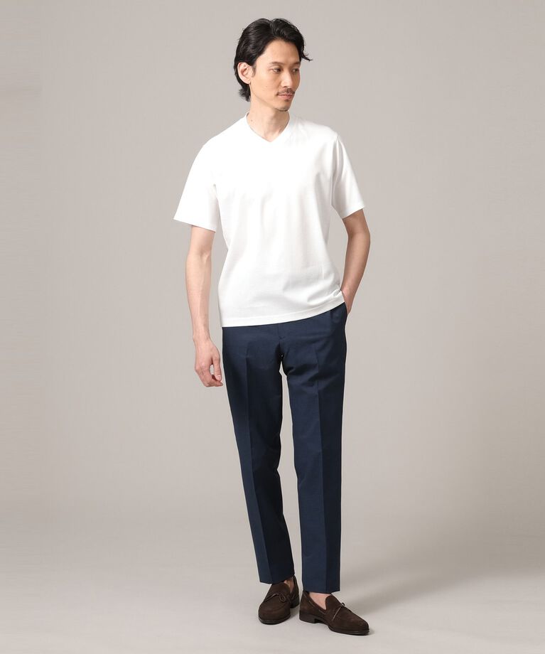 TAKEO KIKUCHI「【抗菌防臭】ジャケットインナー 半袖 Vカットソー」|Tシャツ・カットソー|