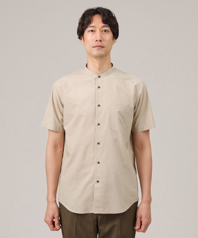 TAKEO KIKUCHI「コットン セルロース バンドカラー 半袖シャツ」|シャツ・ブラウス|