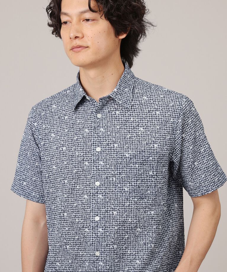 TAKEO KIKUCHI「【無地・チェック・ボタニカル柄】リップル シャツ」|シャツ・ブラウス|