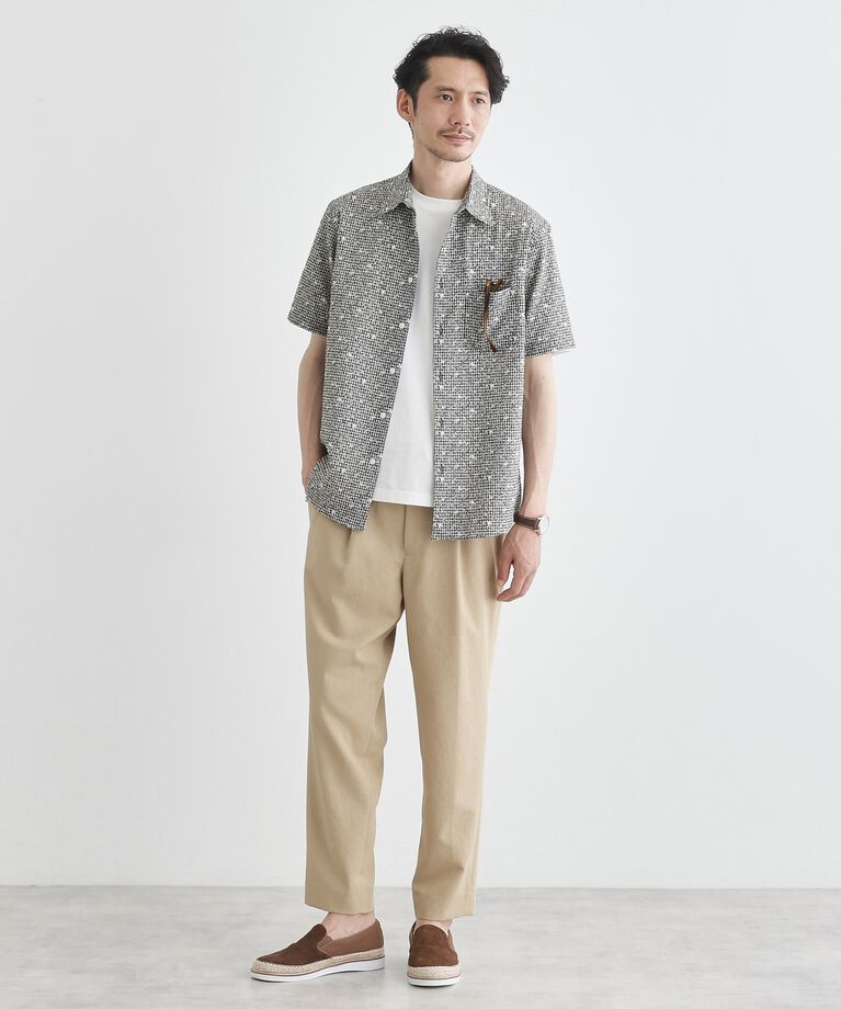 TAKEO KIKUCHI「【無地・チェック・ボタニカル柄】リップル シャツ」|シャツ・ブラウス|