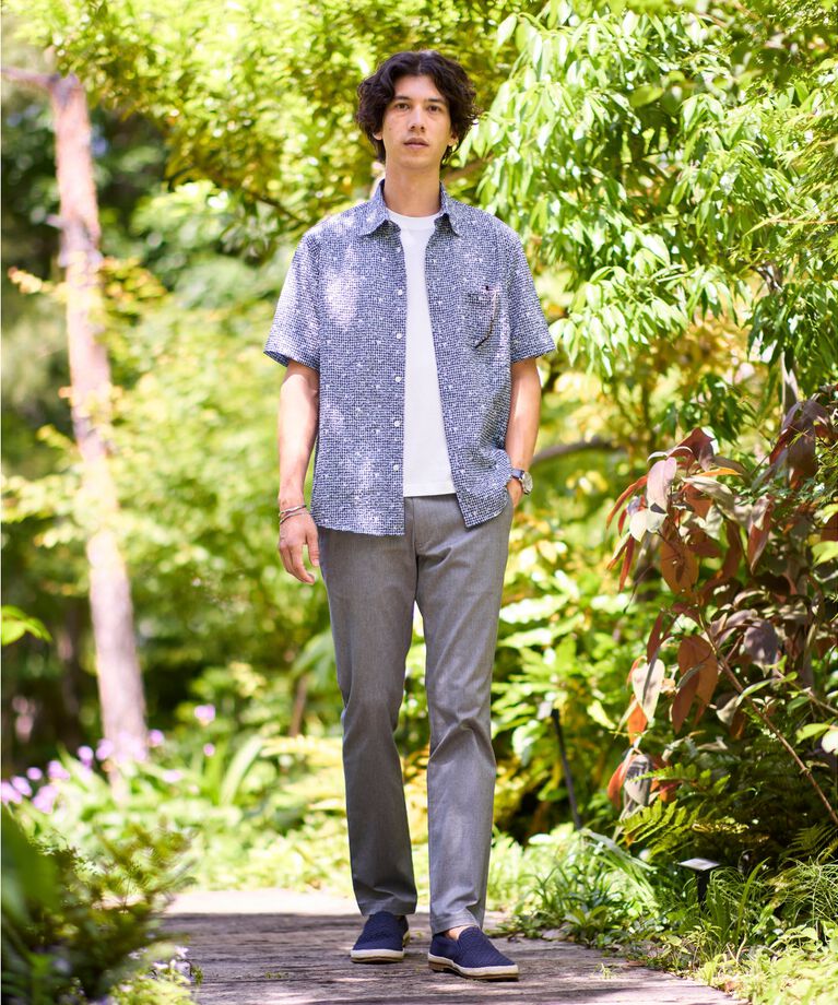 TAKEO KIKUCHI「【無地・チェック・ボタニカル柄】リップル シャツ」|シャツ・ブラウス|