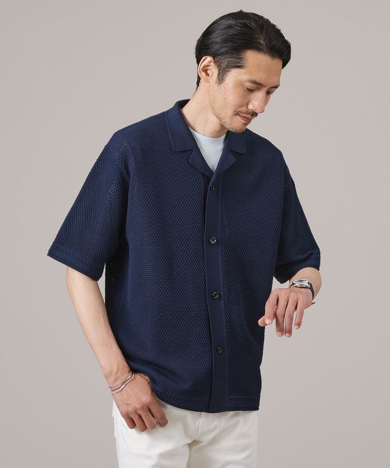TAKEO KIKUCHI「【夏の軽羽織】スポンディッシュ サマーニットシャツ」|シャツ・ブラウス|