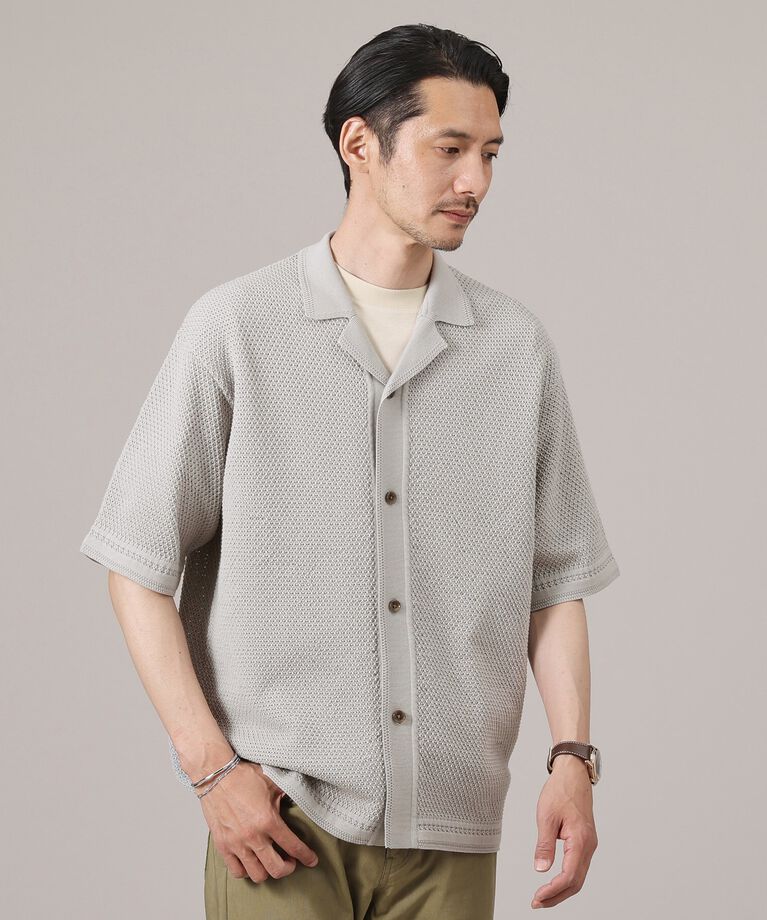 TAKEO KIKUCHI「【夏の軽羽織】スポンディッシュ サマーニットシャツ」|シャツ・ブラウス|