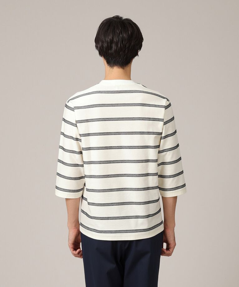 TAKEO KIKUCHI「【7分袖/Made in JAPAN】カラミ ボーダーカットソー」|Tシャツ・カットソー|