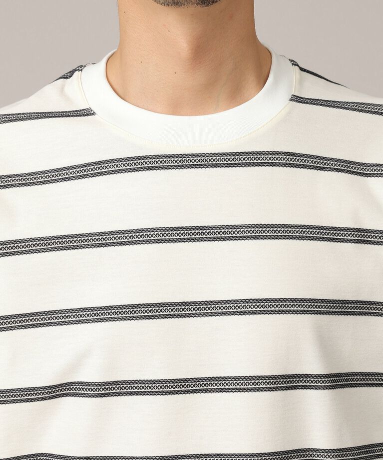 TAKEO KIKUCHI「【7分袖/Made in JAPAN】カラミ ボーダーカットソー」|Tシャツ・カットソー|