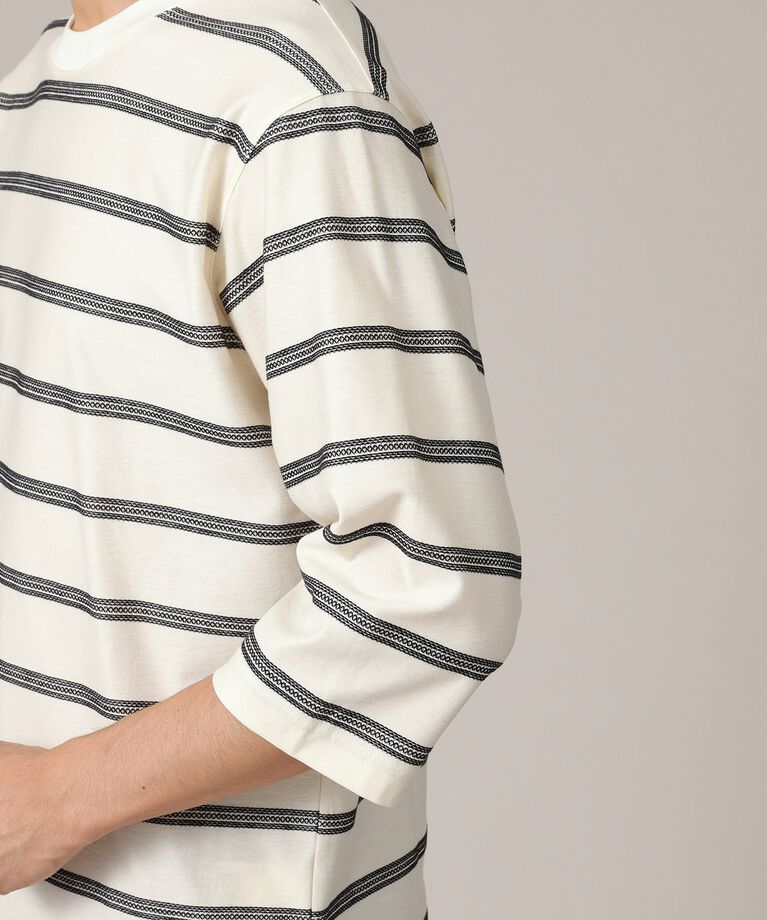 TAKEO KIKUCHI「【7分袖/Made in JAPAN】カラミ ボーダーカットソー」|Tシャツ・カットソー|