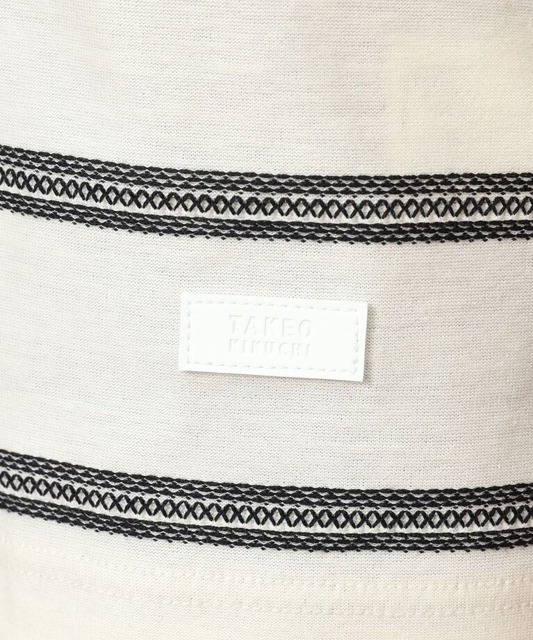 TAKEO KIKUCHI「【7分袖/Made in JAPAN】カラミ ボーダーカットソー」|Tシャツ・カットソー|