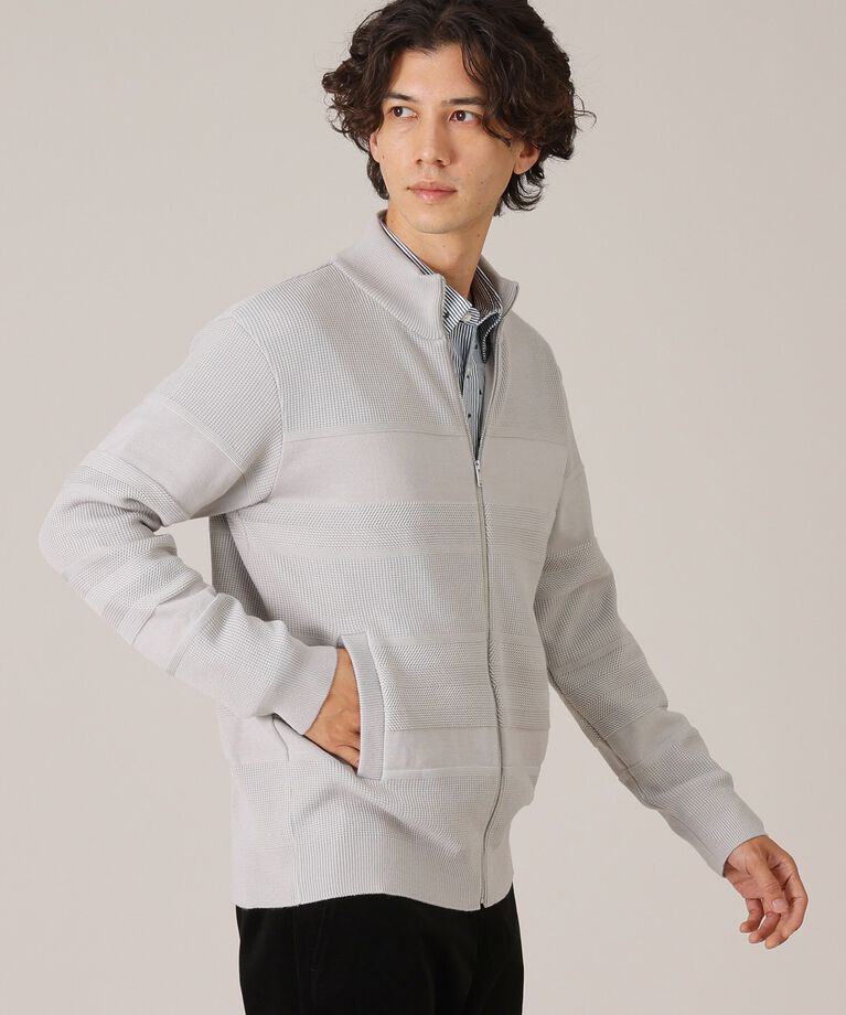 TAKEO KIKUCHI「【Made in JAPAN】スタンドカラー ジップアップ ニット」|ニット・セーター|