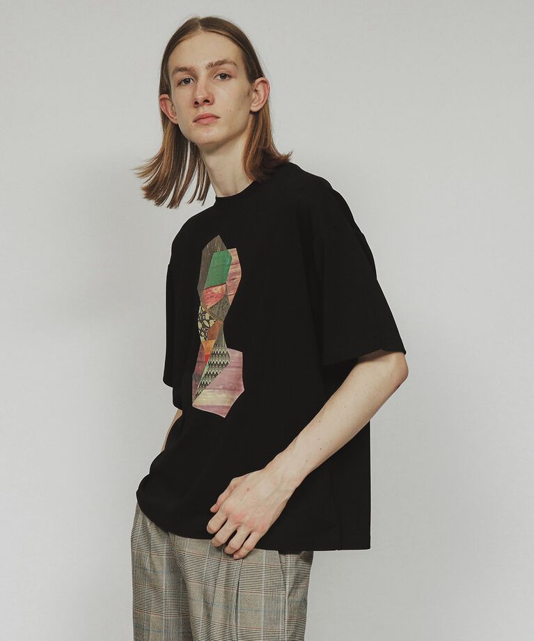 tk.TAKEO KIKUCHI「ウッドペインティングTシャツ」|Tシャツ・カットソー|ブラック(019)