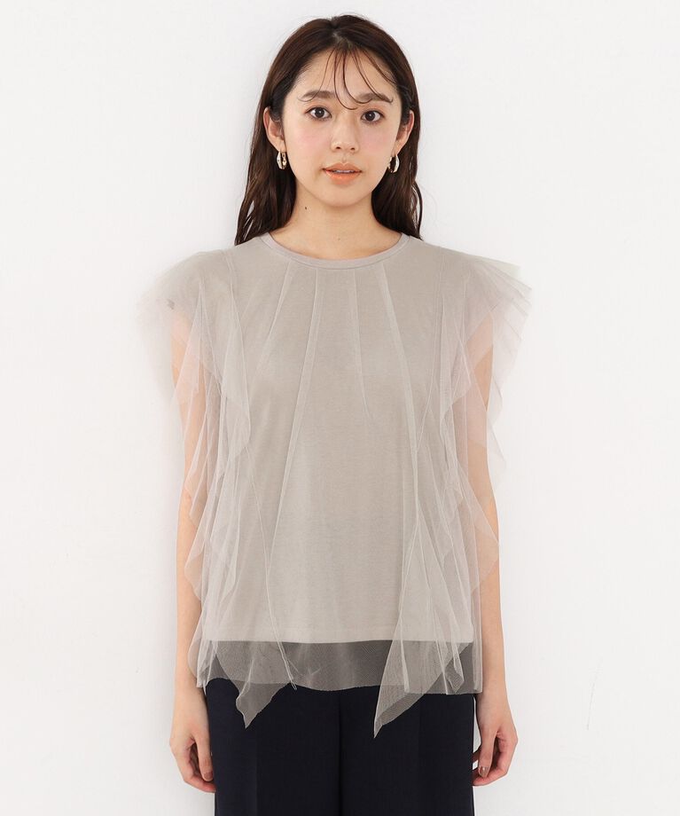 index「チュールレイヤードフレンチトップス【洗濯機洗い可】」|Tシャツ・カットソー|
