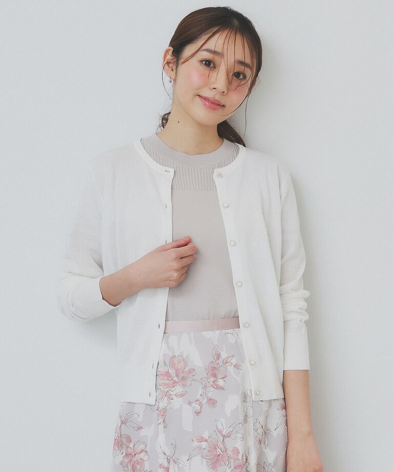 index「《7color/XS-LLsize》ビジューボタンニットカーディガン【洗濯機洗い可/抗ピル/接触冷感」|カーディガン|