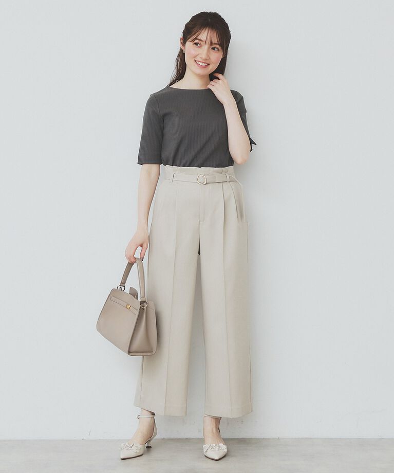 index「《7color/XS-LLsize》ボートネックリブトップス【UV/洗濯機洗い可】」|Tシャツ・カットソー|