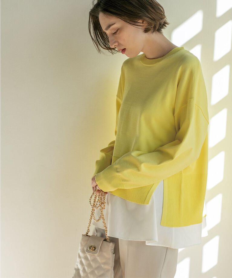 OPAQUE.CLIP「≪ツインセット≫ ワイドニット×タンクトップシャツ【洗濯機洗い可】」|その他|