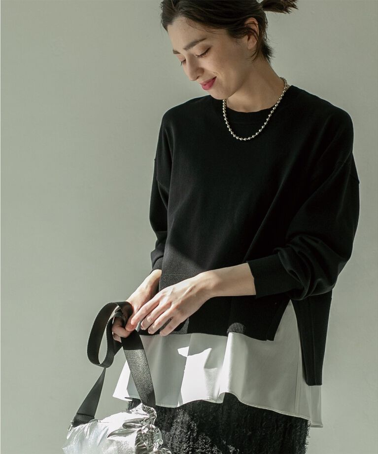 OPAQUE.CLIP「≪ツインセット≫ ワイドニット×タンクトップシャツ【洗濯機洗い可】」|その他|