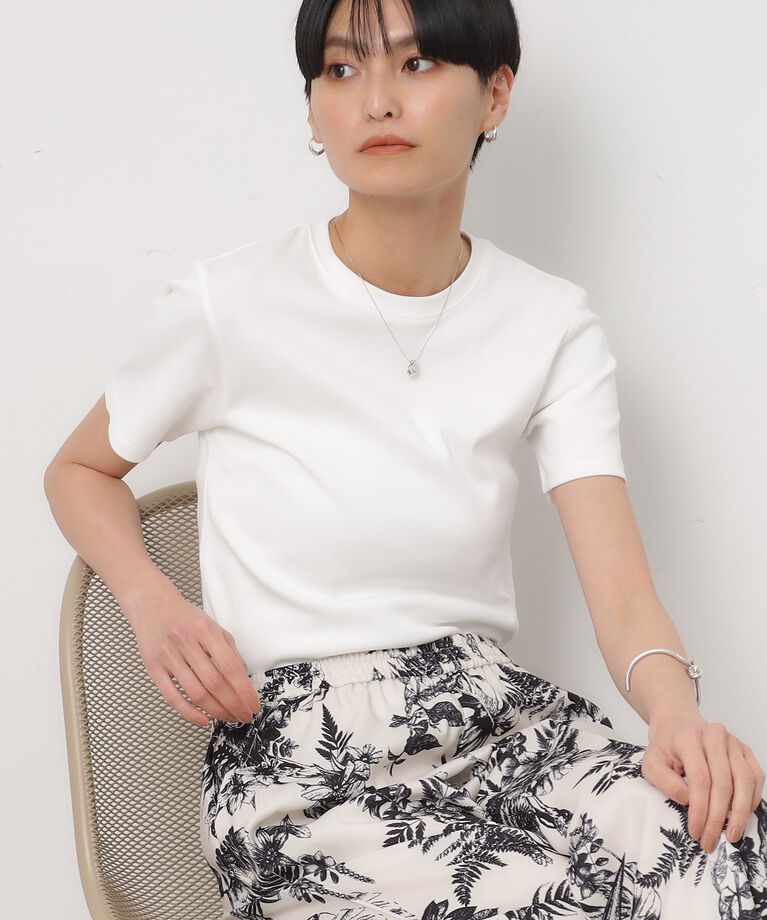 OPAQUE.CLIP「フライスコットンベーシックTシャツ」|Tシャツ・カットソー|ﾎﾜｲﾄ(001)