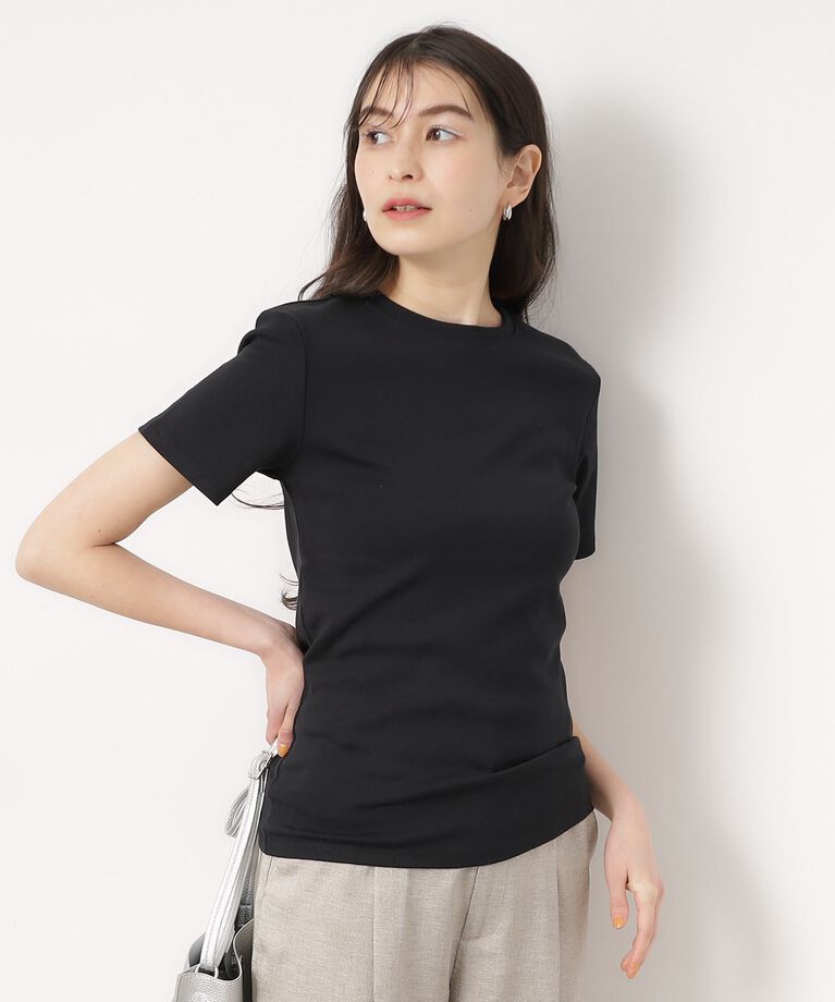 OPAQUE.CLIP「フライスコットンベーシックTシャツ」|Tシャツ・カットソー|ﾌﾞﾗｯｸ(019)