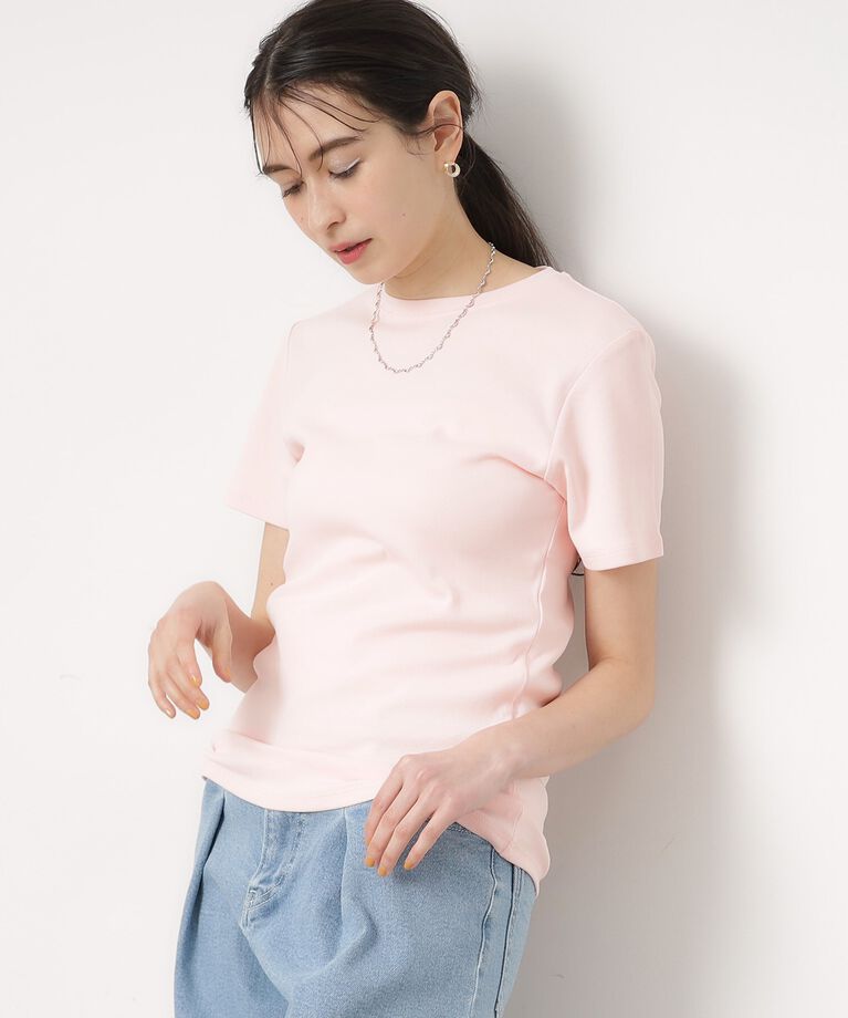 OPAQUE.CLIP「フライスコットンベーシックTシャツ」|Tシャツ・カットソー|ﾗｲﾄﾋﾟﾝｸ(870)