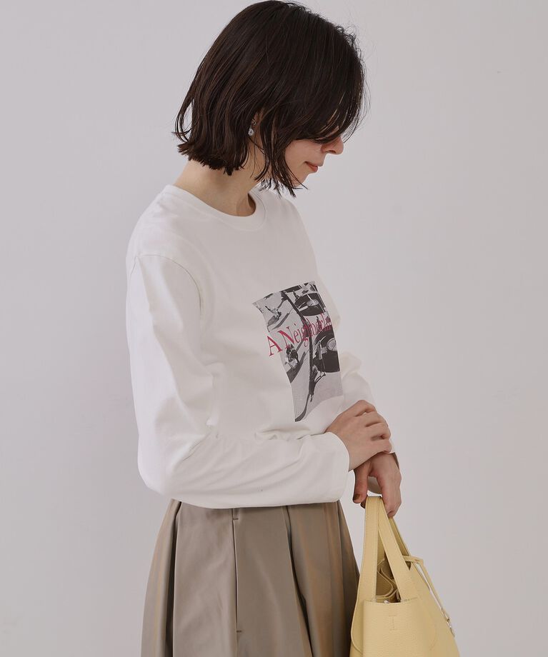 OPAQUE.CLIP「フォトプリントロングTシャツ【洗濯機洗い可】」|Tシャツ・カットソー|