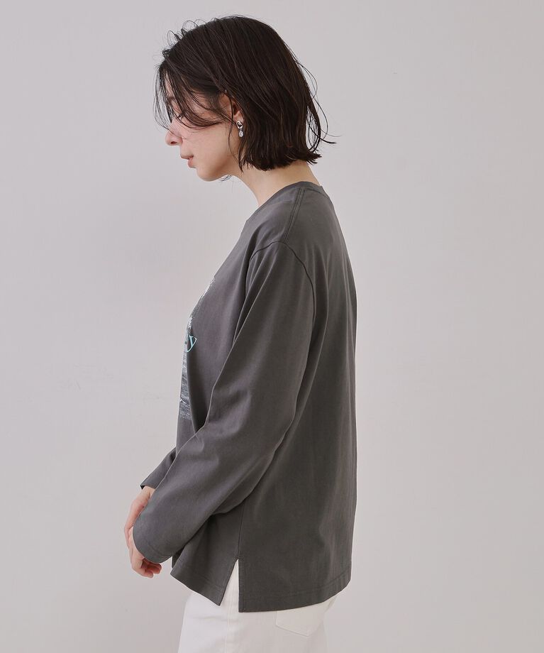 OPAQUE.CLIP「フォトプリントロングTシャツ【洗濯機洗い可】」|Tシャツ・カットソー|