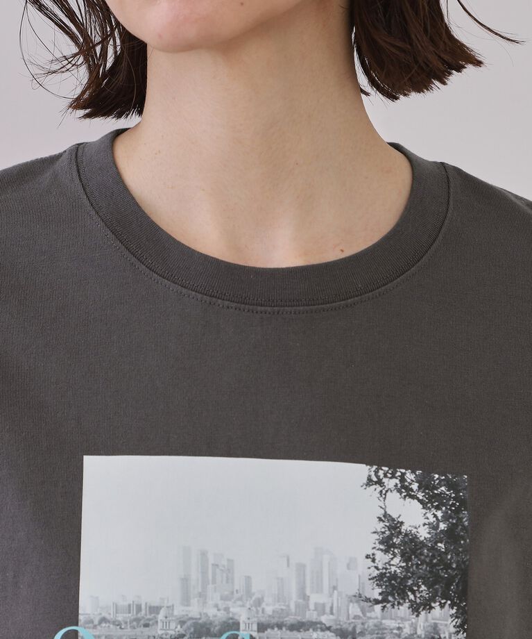 OPAQUE.CLIP「フォトプリントロングTシャツ【洗濯機洗い可】」|Tシャツ・カットソー|