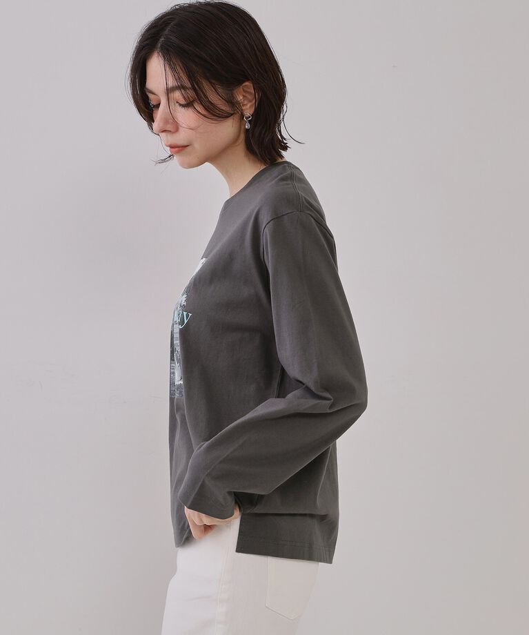 OPAQUE.CLIP「フォトプリントロングTシャツ【洗濯機洗い可】」|Tシャツ・カットソー|