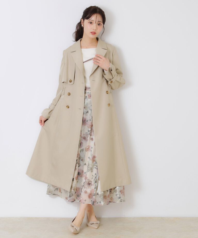 Couture broach「【撥水・通勤・大人可愛い】ロングトレンチ」|トレンチコート|