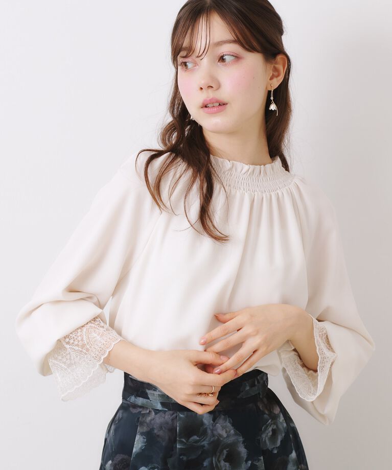 Couture broach「【大人可愛い・通勤】レースキャンディーシャーリングチュニック」|シャツ・ブラウス|