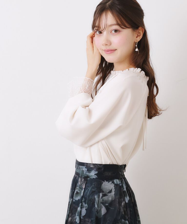 Couture broach「【大人可愛い・通勤】レースキャンディーシャーリングチュニック」|シャツ・ブラウス|