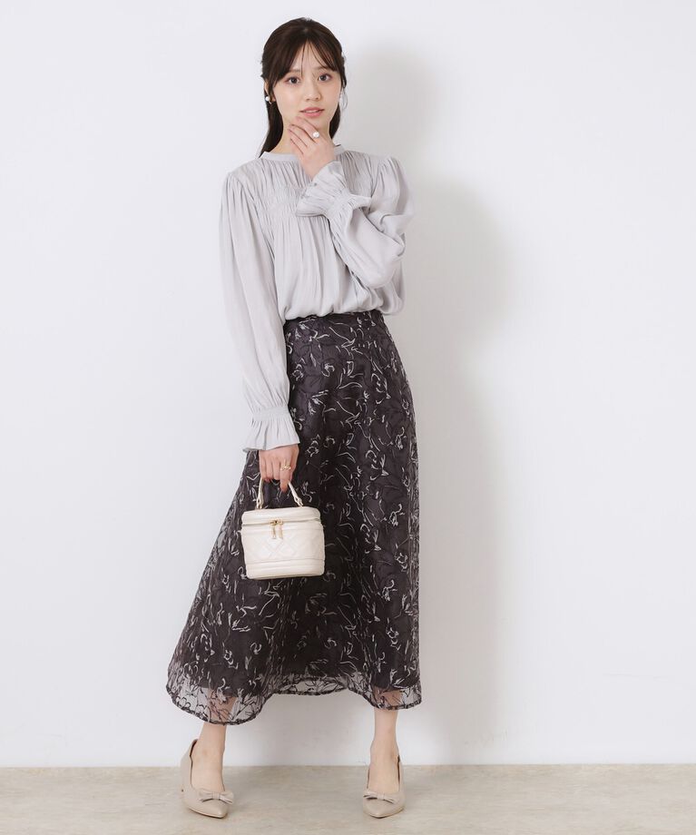 Couture broach「【通勤・大人可愛い】シャーリングギャザーブラウス」|シャツ・ブラウス|