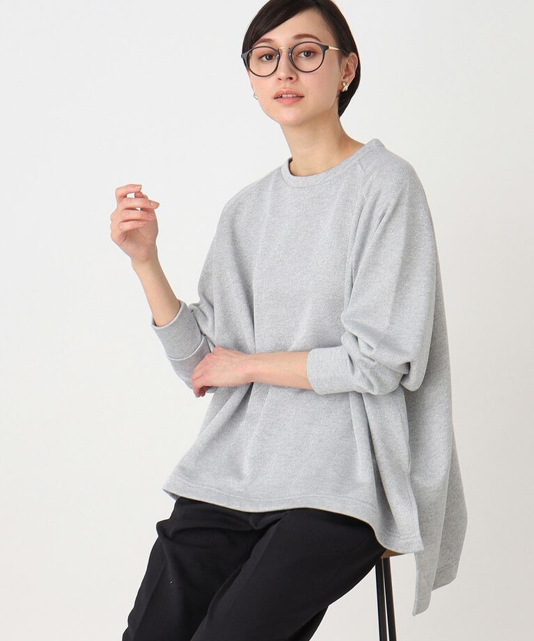 THE SHOP TK「ラメ×裏毛Aラインプルオーバー【洗濯機OK】」|Tシャツ・カットソー|ｸﾞﾚｰ(003)