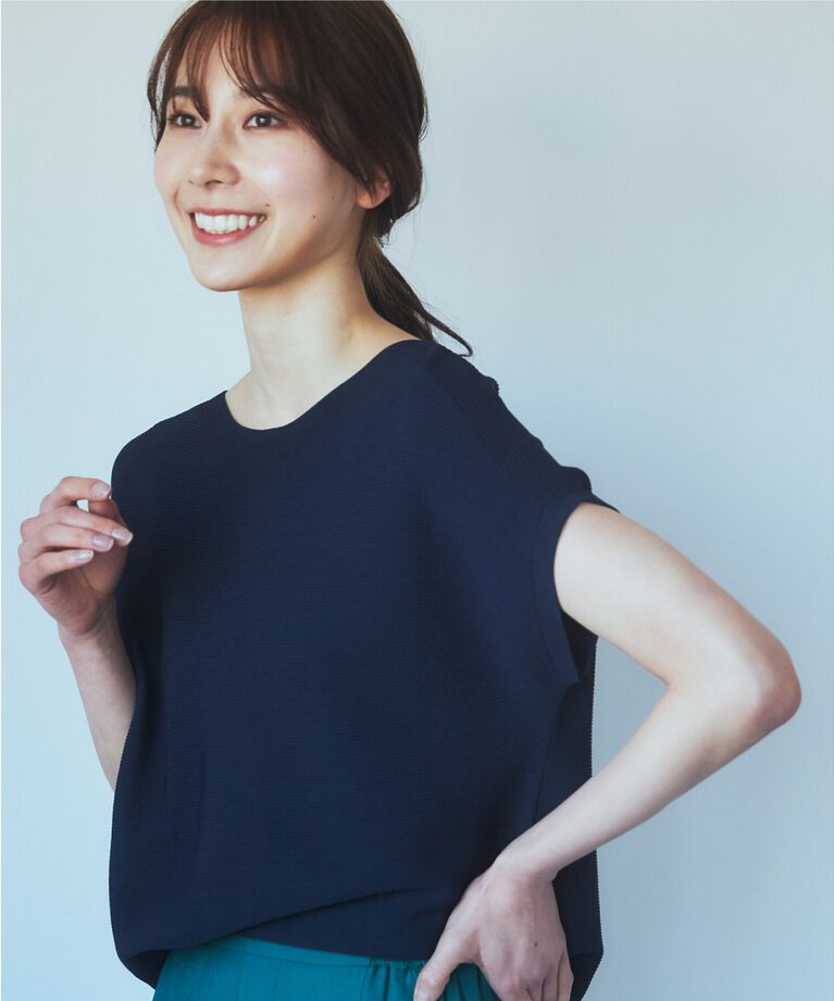 THE SHOP TK「【UVケア/アンチピリング/さらさら/洗える/WEB限定有】美人フレンチニット」|ニット・セーター|ﾈｲﾋﾞｰ(094)