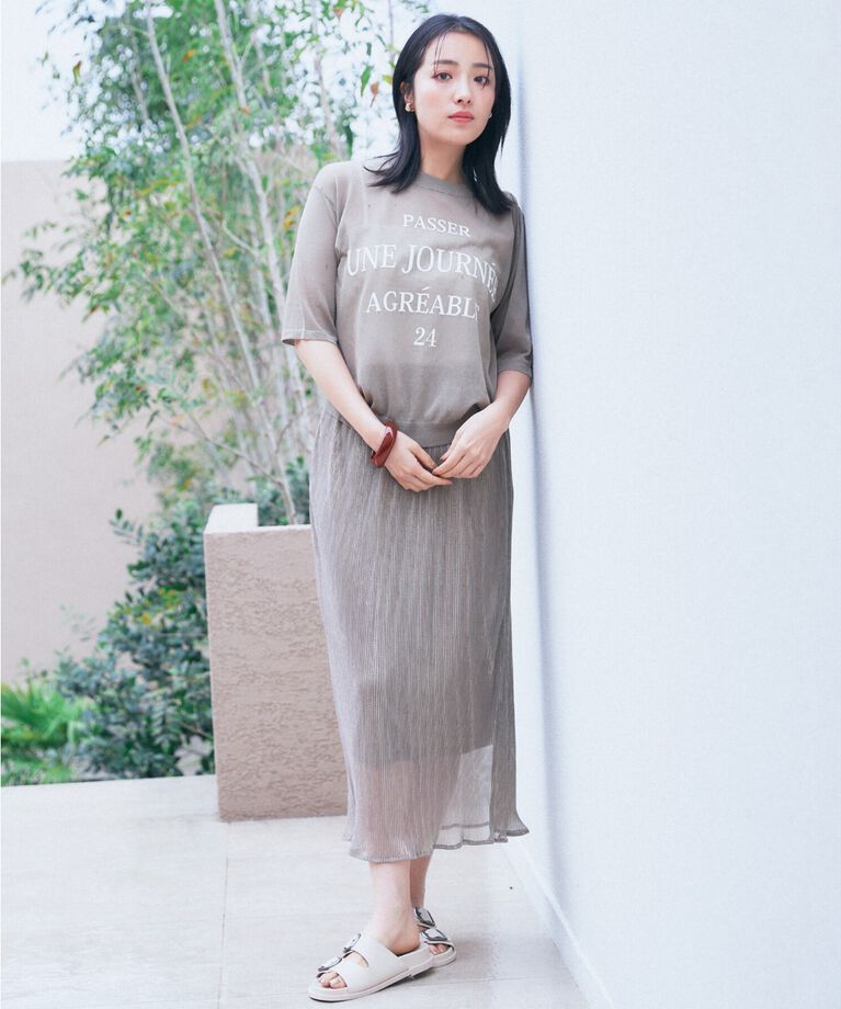 THE SHOP TK「シャイニーナロースカート【洗える】」|スカート|