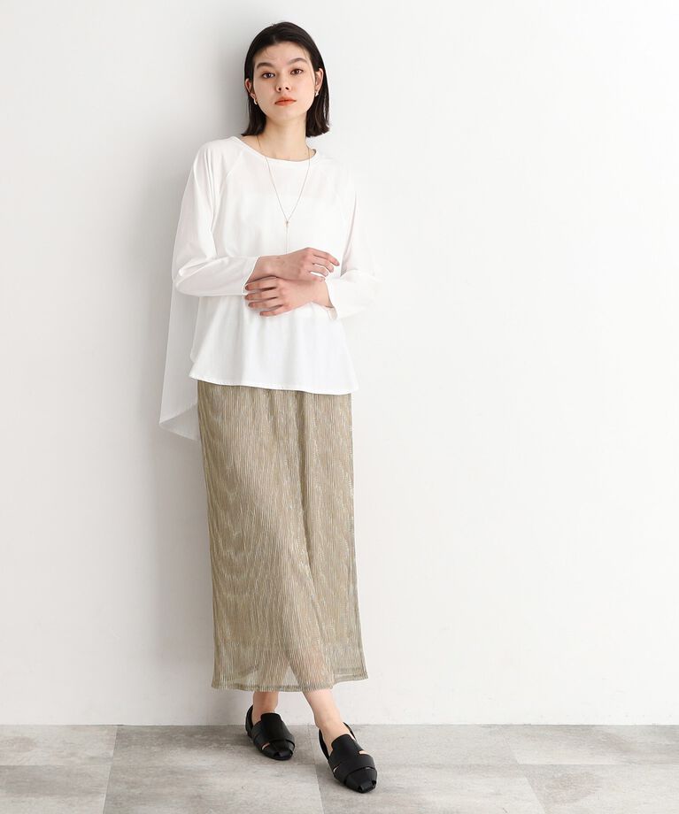 THE SHOP TK「シャイニーナロースカート【洗える】」|スカート|