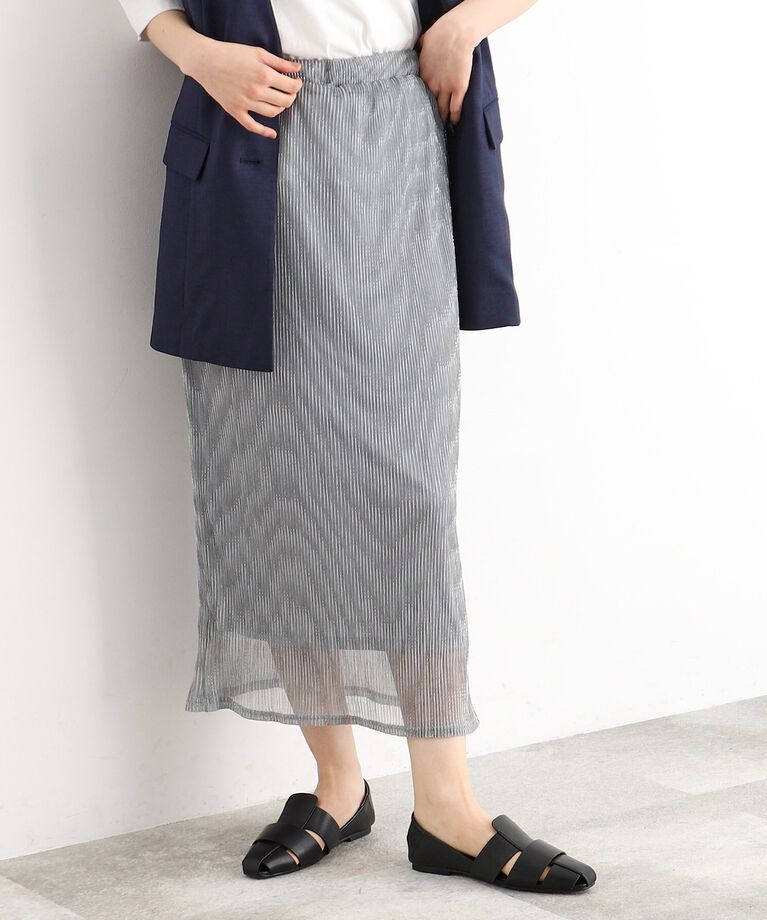 THE SHOP TK「シャイニーナロースカート【洗える】」|スカート|