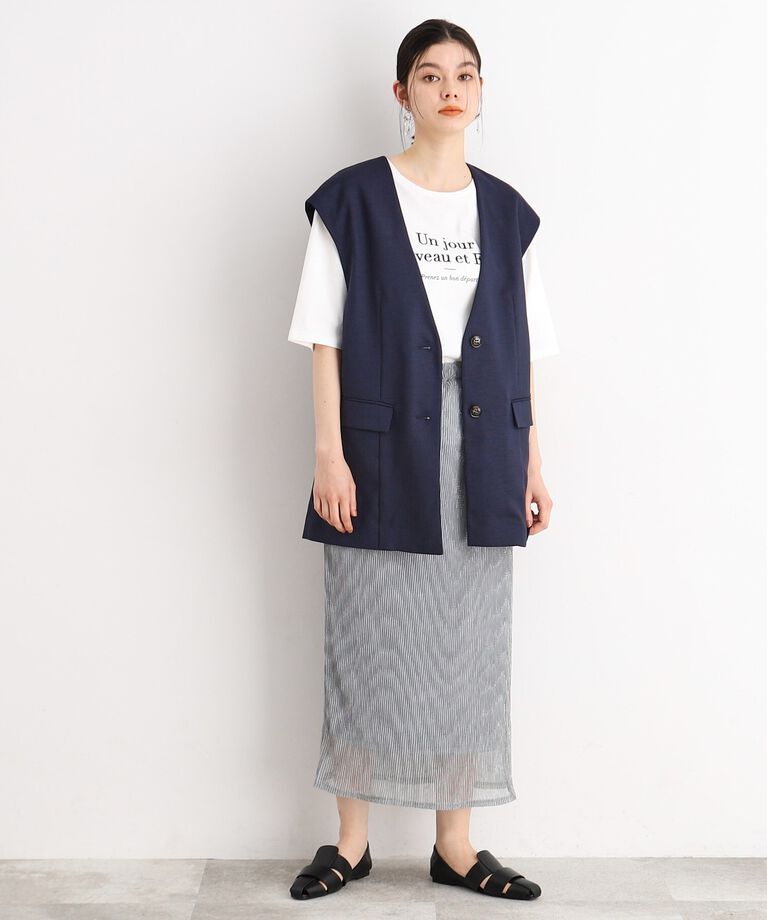 THE SHOP TK「シャイニーナロースカート【洗える】」|スカート|