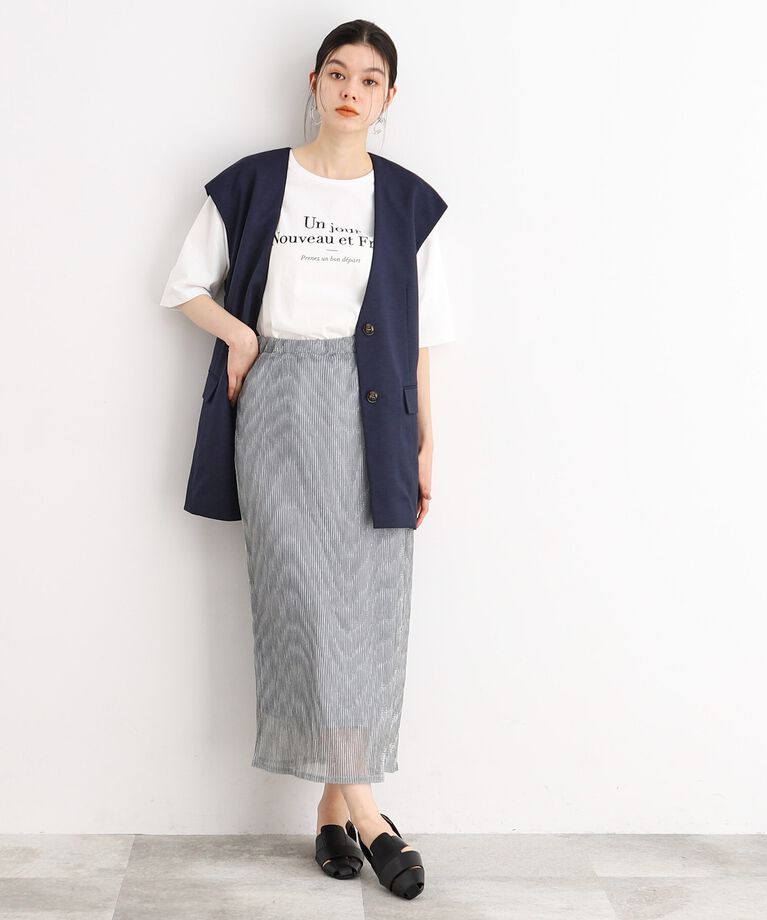 THE SHOP TK「シャイニーナロースカート【洗える】」|スカート|