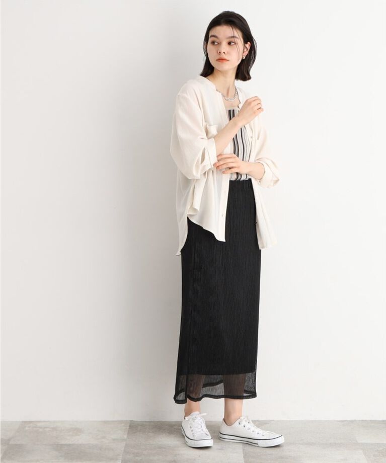 THE SHOP TK「シャイニーナロースカート【洗える】」|スカート|