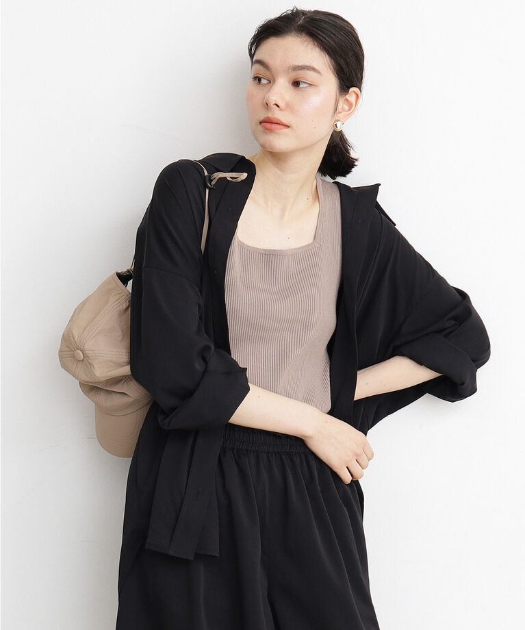 THE SHOP TK「【ラッシュガード/接触冷感/撥水/UVケア/洗える】MIZUGIWA_ラッシュガードシャツ」|シャツ・ブラウス|ﾌﾞﾗｯｸ(019)
