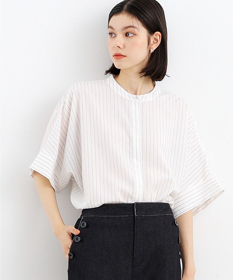 THE SHOP TK「【再登場／魅せる体型カバー服／洗える】ボイルドルマンブラウス」|シャツ・ブラウス|