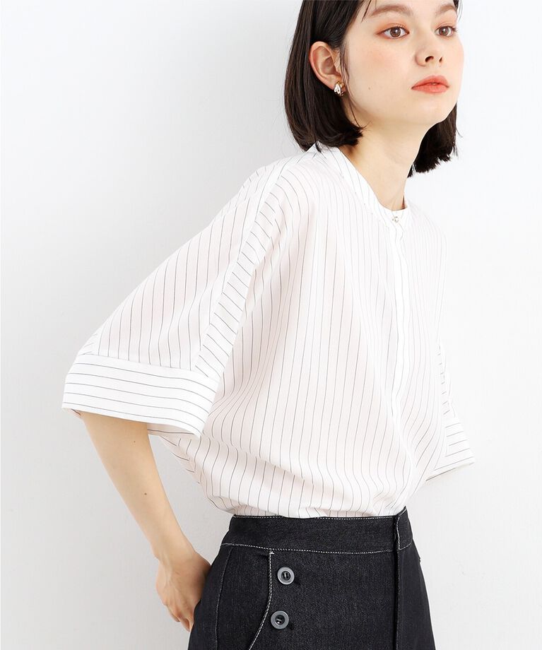 THE SHOP TK「【再登場／魅せる体型カバー服／洗える】ボイルドルマンブラウス」|シャツ・ブラウス|