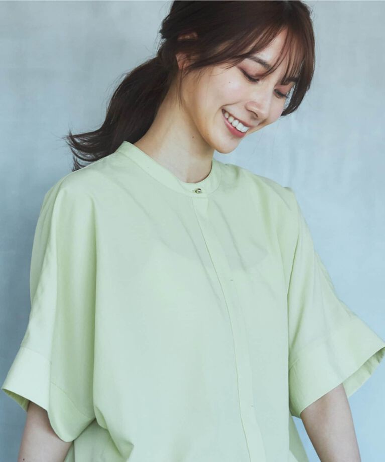 THE SHOP TK「【再登場／魅せる体型カバー服／洗える】ボイルドルマンブラウス」|シャツ・ブラウス|ｲｴﾛｰ(031)
