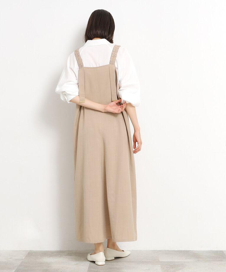 THE SHOP TK「ギャザーストラップ麻調ワンピース」|ワンピース|