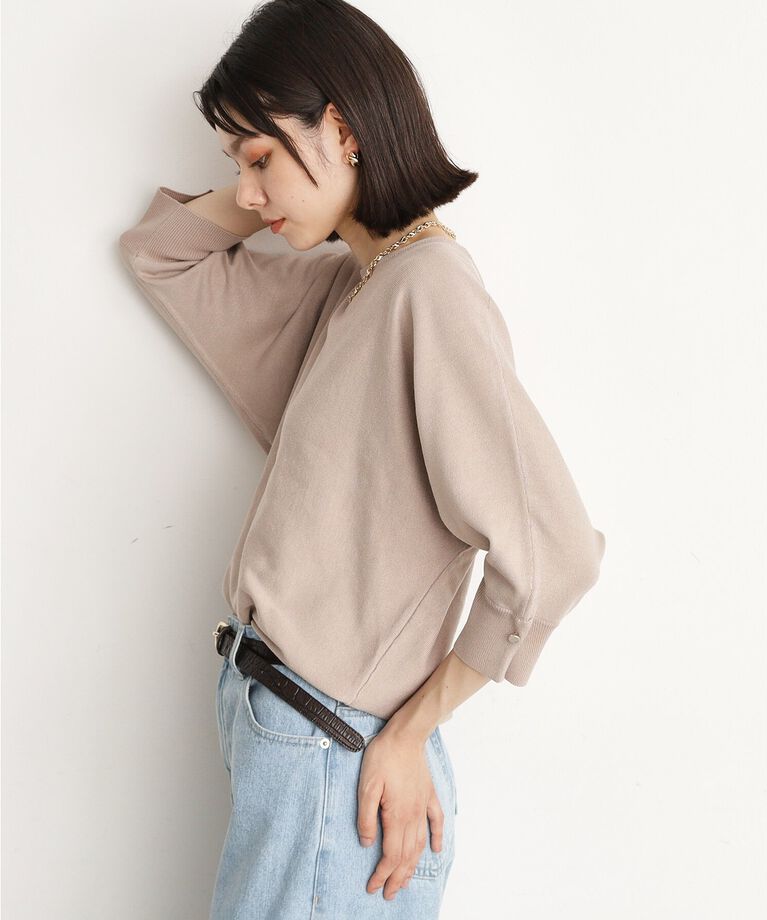 THE SHOP TK「【二の腕カバー/毛玉になりにくい/前後2WAY】袖スリットドルマンニット/洗える」|ニット・セーター|