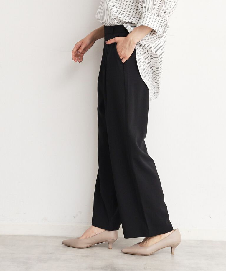 THE SHOP TK「【美脚・細見え/セットUP可】ツイル＆シャンブレーワイドパンツ/洗える」|その他|