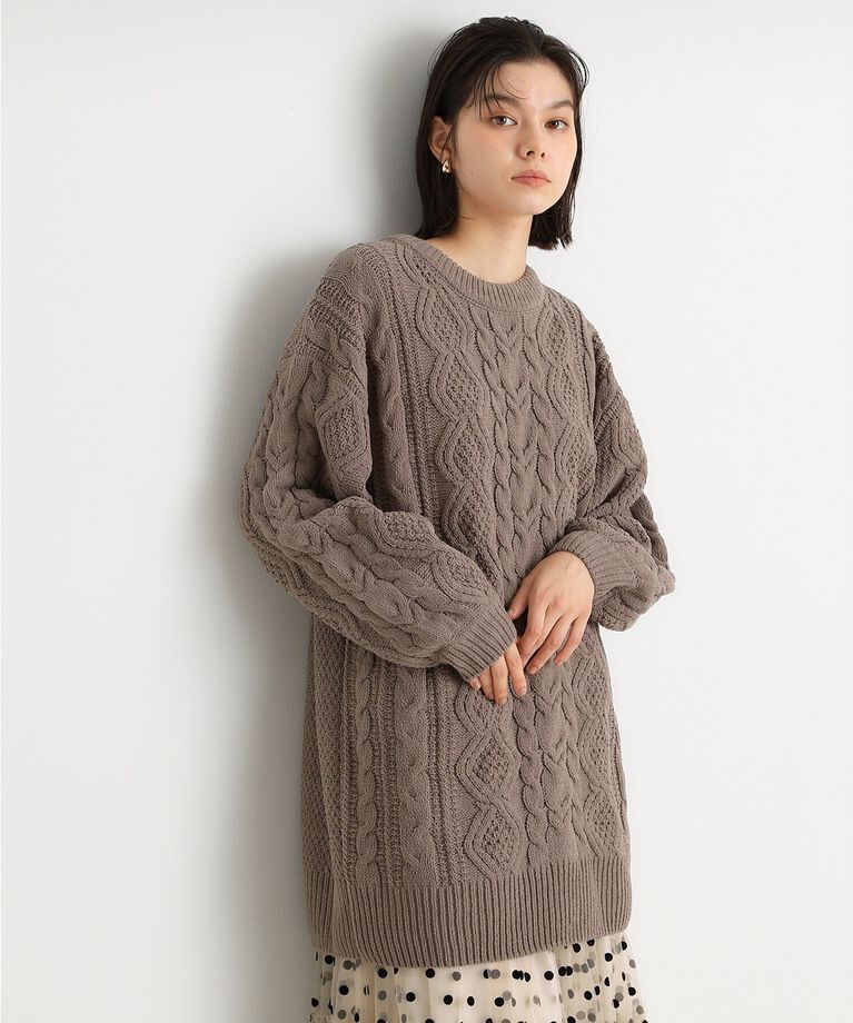 THE SHOP TK「マットモールケーブルチュニック【洗える】」|チュニック|