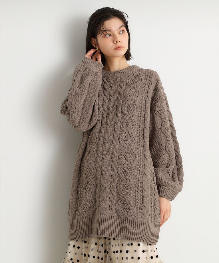 THE SHOP TK「マットモールケーブルチュニック【洗える】」|チュニック|