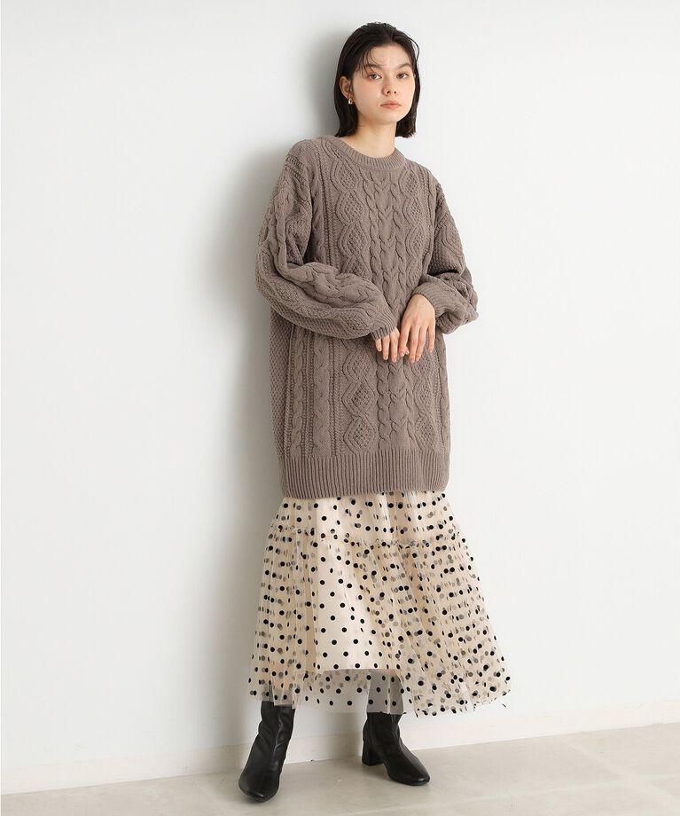 THE SHOP TK「マットモールケーブルチュニック【洗える】」|チュニック|