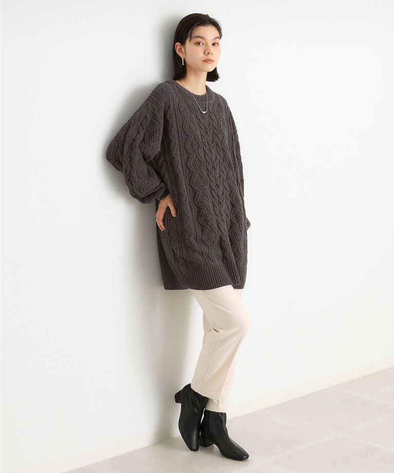 THE SHOP TK「マットモールケーブルチュニック【洗える】」|チュニック|