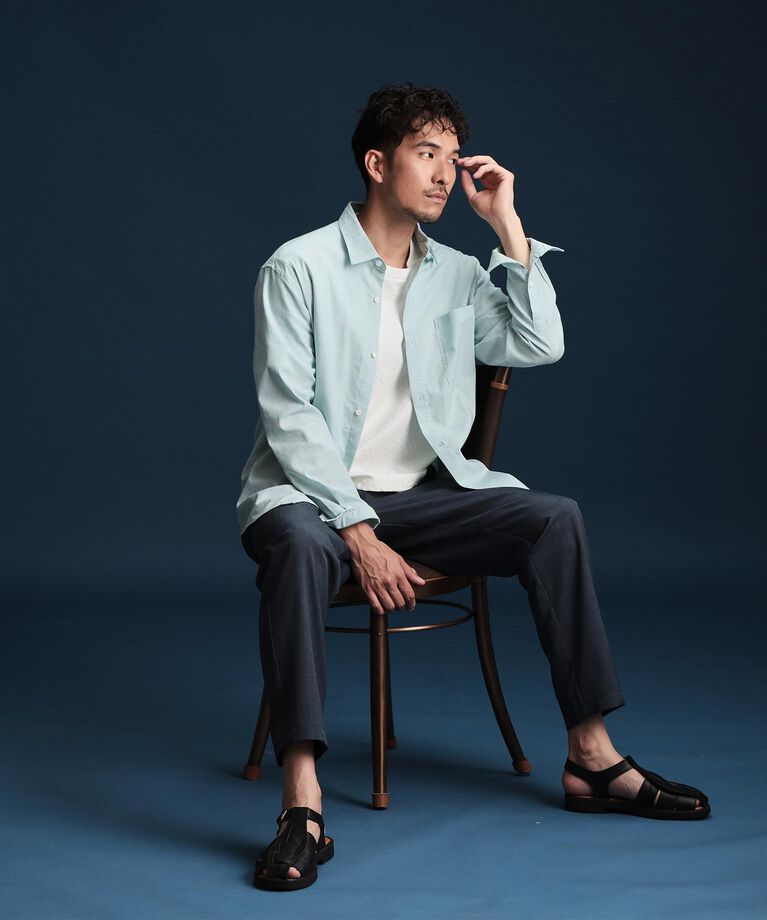 THE SHOP TK「綿麻ポリCOOLMAX（R）長袖シャツ」|シャツ・ブラウス|