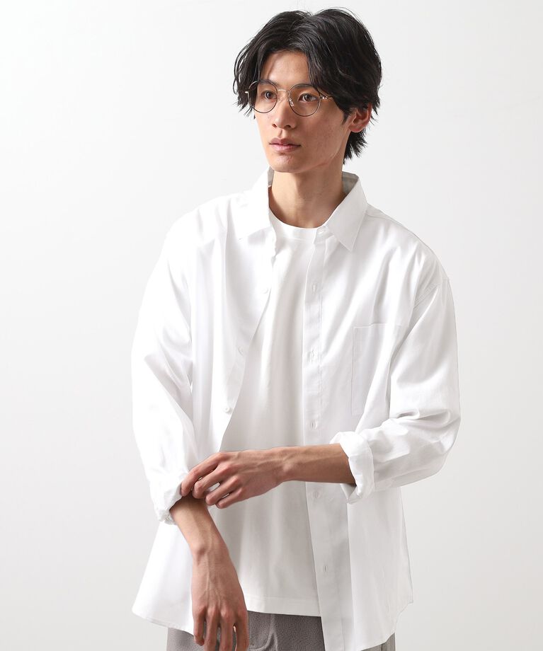 THE SHOP TK「綿麻ポリCOOLMAX（R）長袖シャツ」|シャツ・ブラウス|